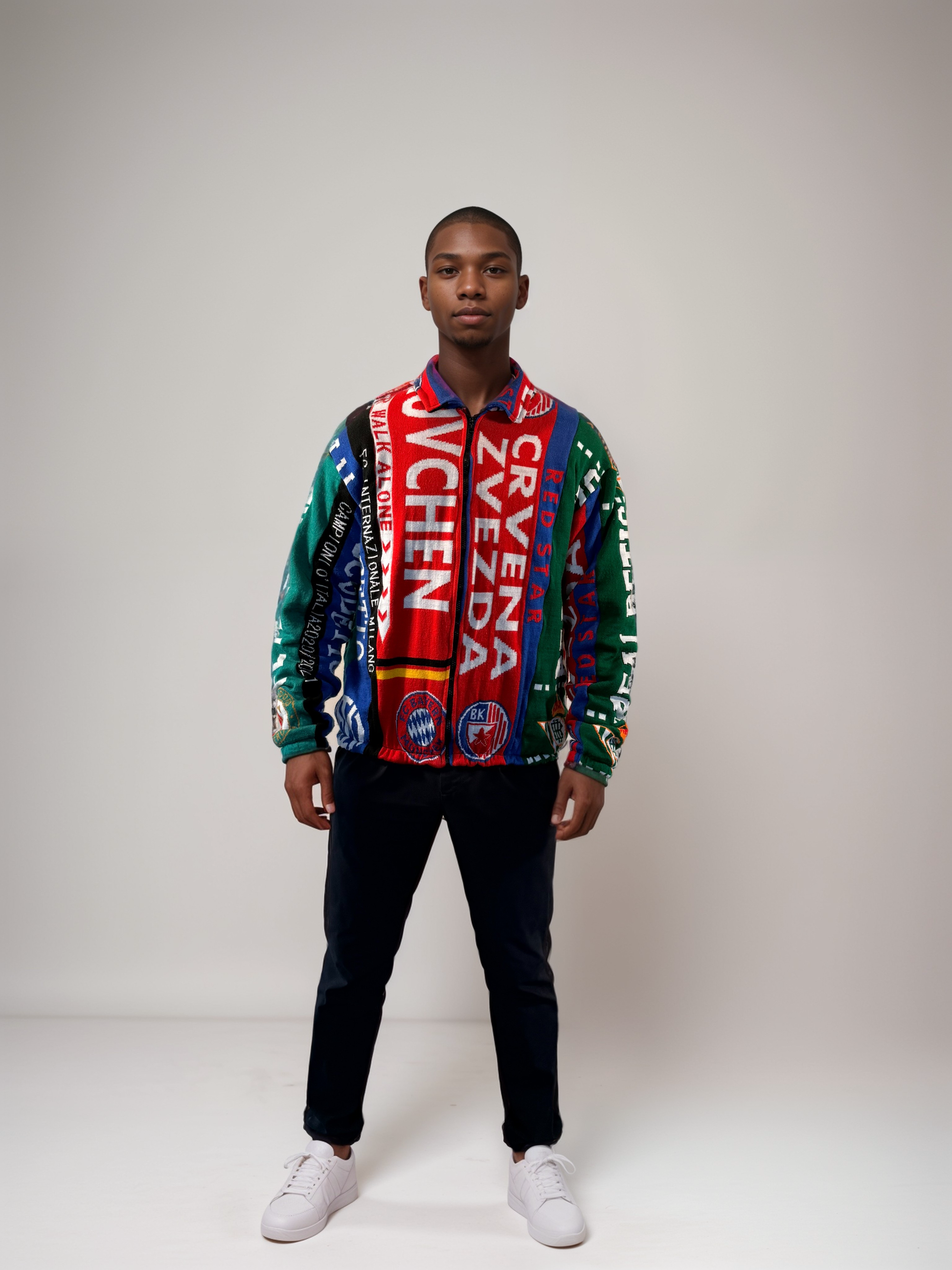 FOOTBALL SCARF BOMBER JACKET – SURPLUS COLLECTION